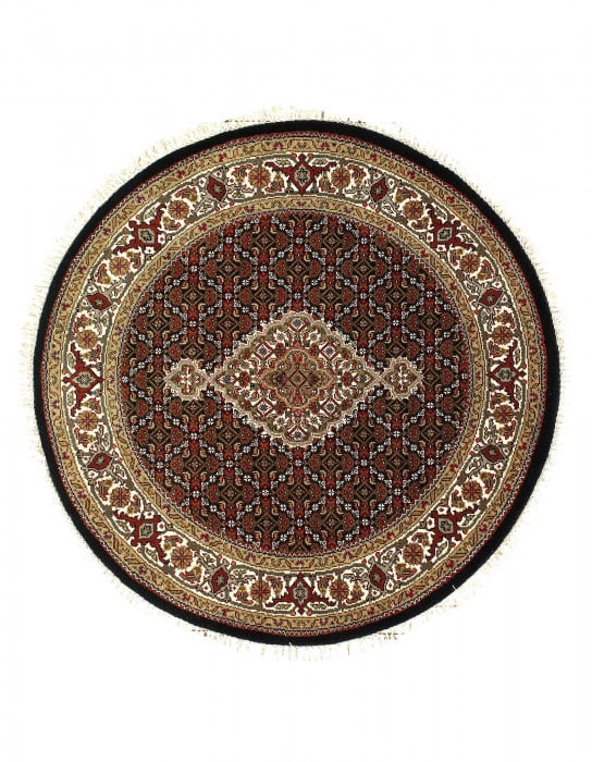 Fine Hand Knotted Silk & wool Tabriz round rug 3'4'' X 3'4'' (1 of 3)