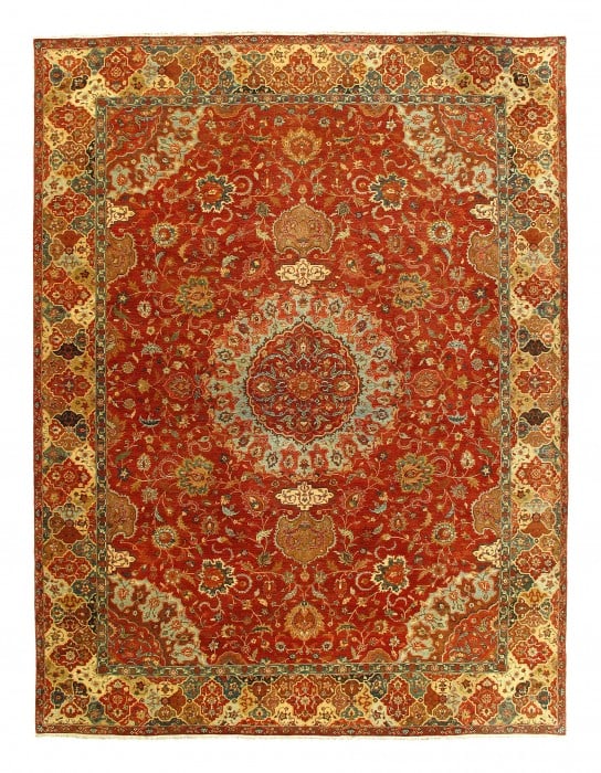 Rust Color Fine Hand Knotted Persian Design Tabriz 9'1'' X 12'1'' (1 of 9)