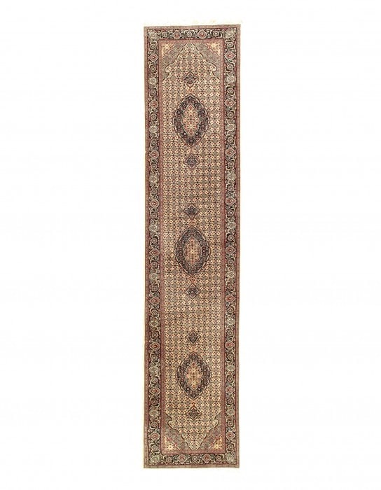 Fine Hand Knotted silk & wool Tabriz runner 2'7'' X 12'7'' (1 of 4)