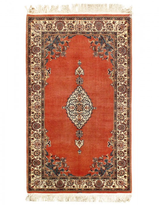 Rust Color Fine Hand Knotted Tabriz 4'X 7" (1 of 3)