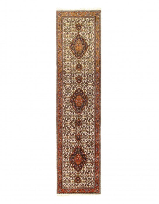 Fine Hand Knotted Silk & wool Tabriz runner 2'11"X 11'8" (1 of 3)