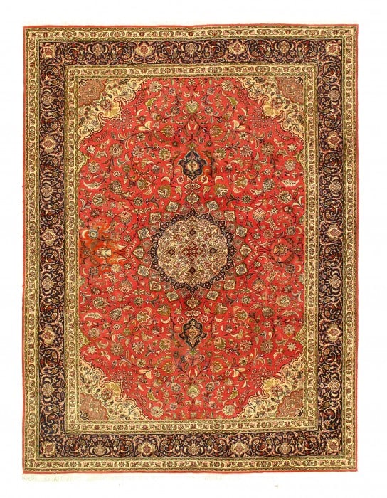 Rust Persian silk & wool Tabriz 8'2'' X 11'3'' (1 of 7)