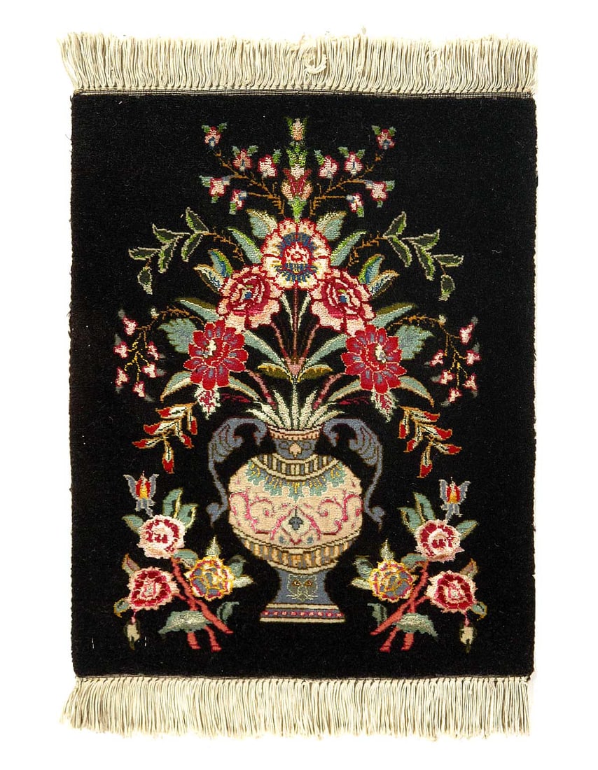 Fine hand Knotted Persain silk & wool Tabriz 1'5"X 1.11" (1 of 3)