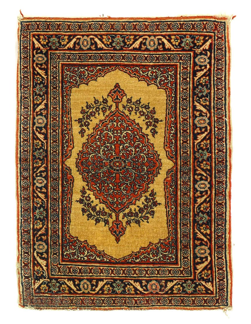 Rust Antique Tabriz 2'X 2'8": Rust Antique Tabriz 2'X 2'8" - CIRCA 1900, Tabriz, Hand-Knotted, Lamb's Wool, 300 -D03406- 862.This item is part of our fine auction collection which includes many fine home accessories including anti