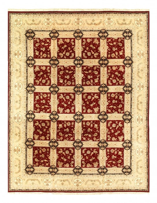 Red Persian Hand Knotted Tabriz Design 12' X 15': Red Persian Hand Knotted Tabriz Design 12' X 15' - New, Tabriz, Hand-Knotted, Wool & Silk, 300 -27004- 862.This item is part of our fine auction collection which includes many fine home accessories