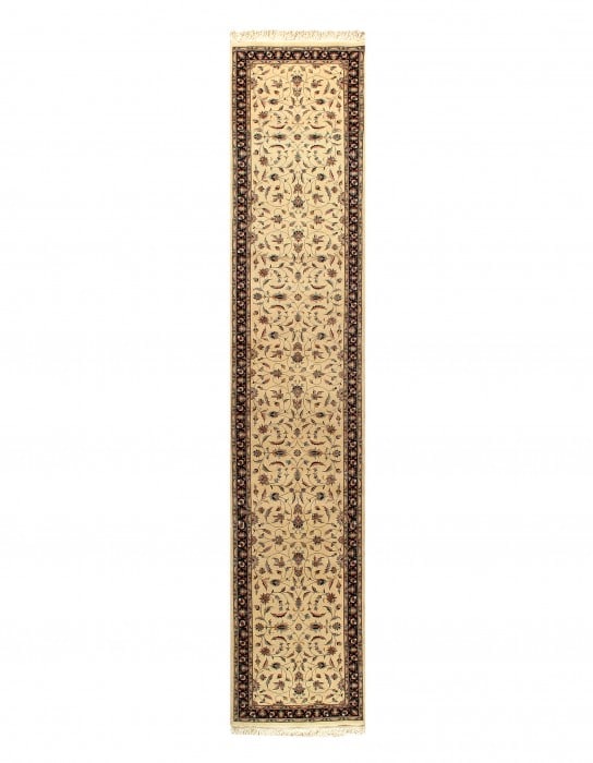 Ivory Fine Hand Knotted Tabriz Runner 2'7'' X 17'1'' (1 of 8)