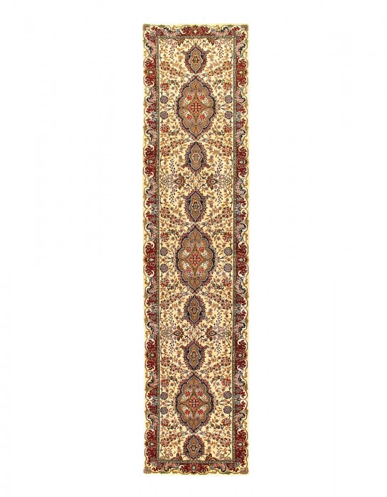 Super Fine Hand Knotted Persian Tabriz silk & wool Runner 2'11'' X 12'11'' (1 of 3)
