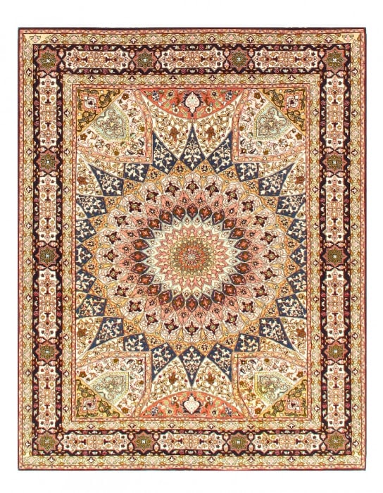 Fine Hand knotted Silk & wool Tabriz 5'2'' X 6'7'' (1 of 3)