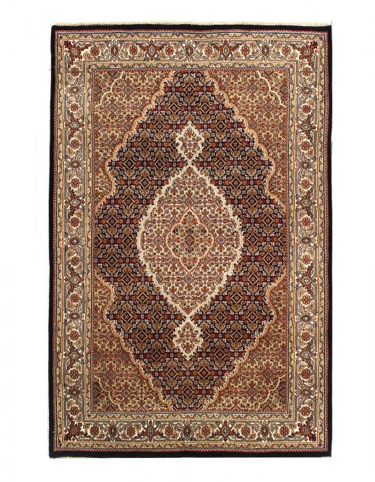 Genuine Tabriz Fish Design Silk & Wool Pile Rug 4' X 6'2": Genuine Tabriz Fish Design Silk & Wool Pile Rug 4' X 6'2" - NEW, Tabriz, Hand-Knotted, Wool & Silk, 300 -D14988- 862.This item is part of our fine auction collection which includes many fine home acce