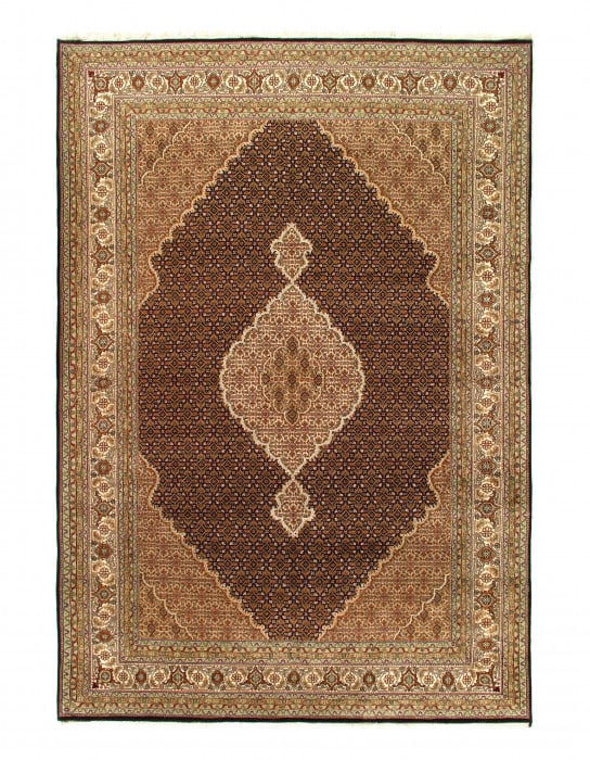 Fine Hand knotted Silk & wool Tabriz design 8' X 11'9'' (1 of 3)