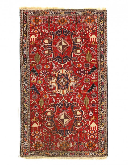 Vintage Persian Sumak Rug 3'9x 6'2' (1 of 3)