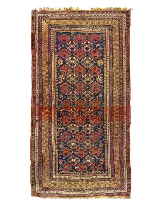 ANTIQUE 19Ct Caucasian SUMACH rug 5' X 9'4" (1 of 4)