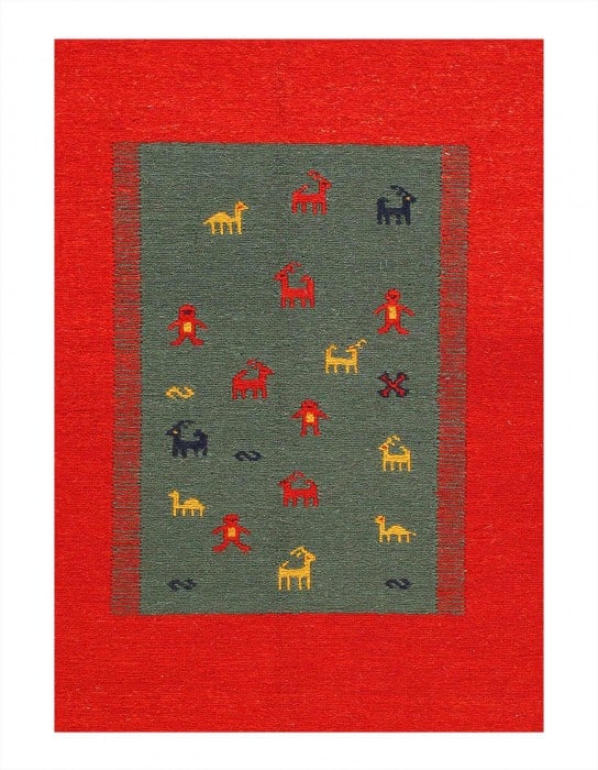 Flat Weave hand Knotted Sumak 6' X 9' - 2