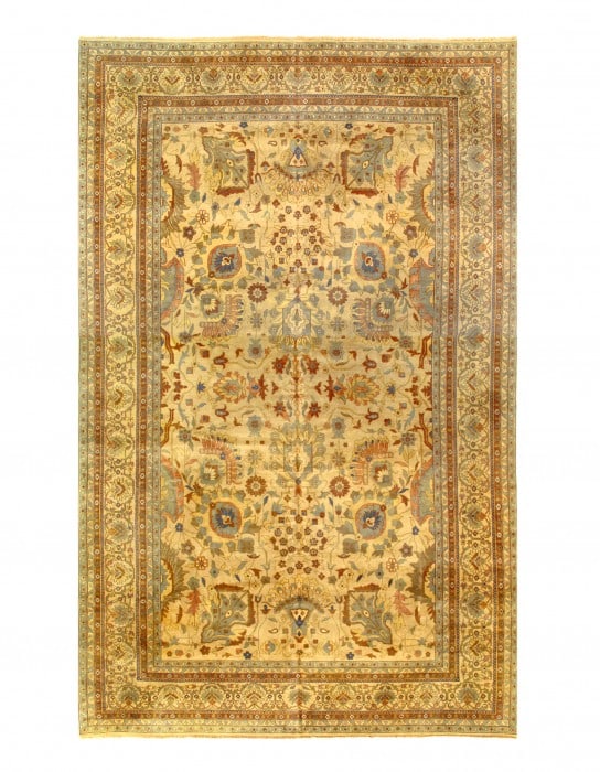 Beige Fine Hand Knotted Zieglar sultanabad 11' X 17'3'': Beige Fine Hand Knotted Zieglar sultanabad 11' X 17'3'' - New, Sultanabad, Hand-Knotted, Lamb's Wool, 300 -D11183- 862.This item is part of our fine auction collection which includes many fine home ac