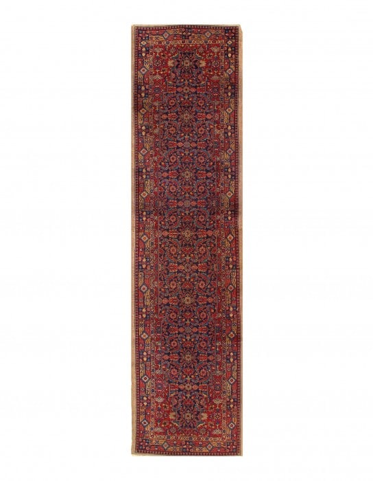 Navy Blue Antique Turkish Hand Knotted Sivas Runner 2'11'' X 10'11'' (1 of 4)