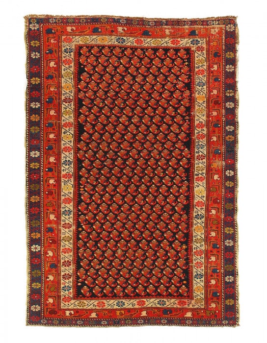 Navy Blue Persian Antique Shirvan 3'11'' X 5'6'' (1 of 3)