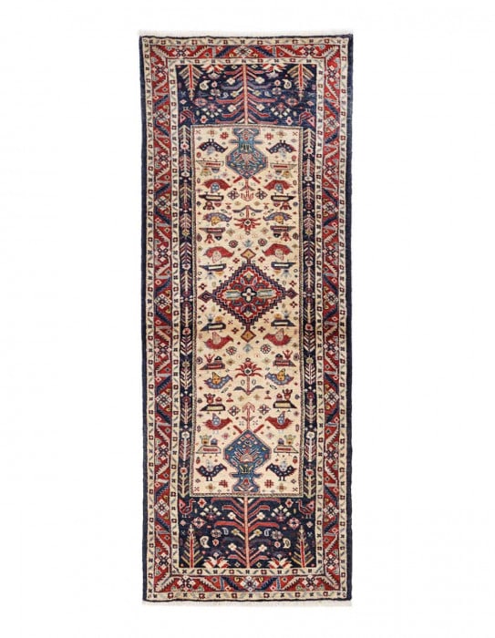 Ivory Color Hand knotted Persian shiraz runner 2' X 6' (1 of 3)