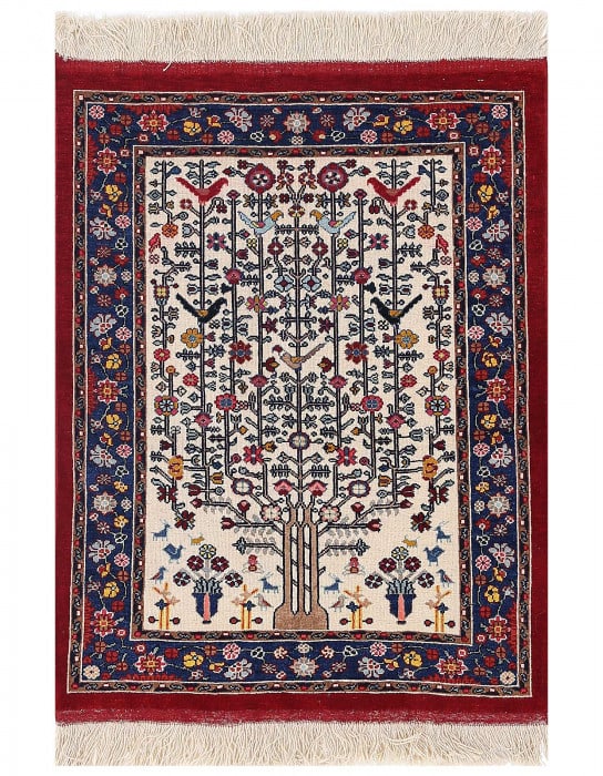 Ivory color Hand knotted Persian Shiraz rug 2'7'' X 3'4'' (1 of 4)