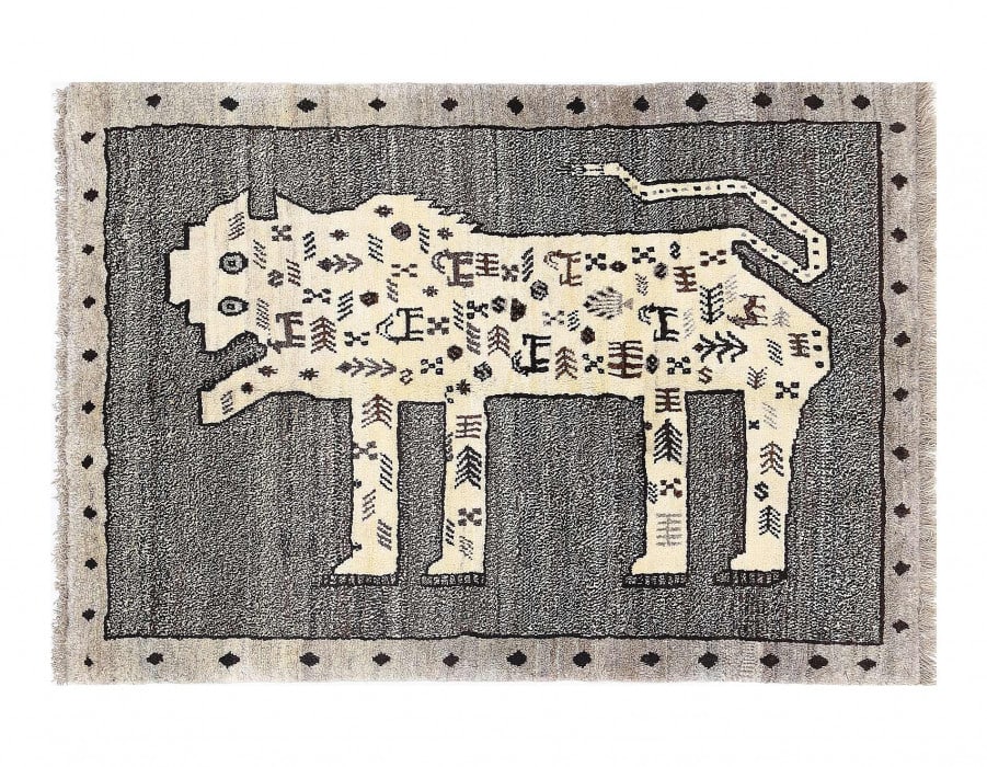 Distinctive Majestic Persian Lion rug 3'5'' X 4'11'' (1 of 3)