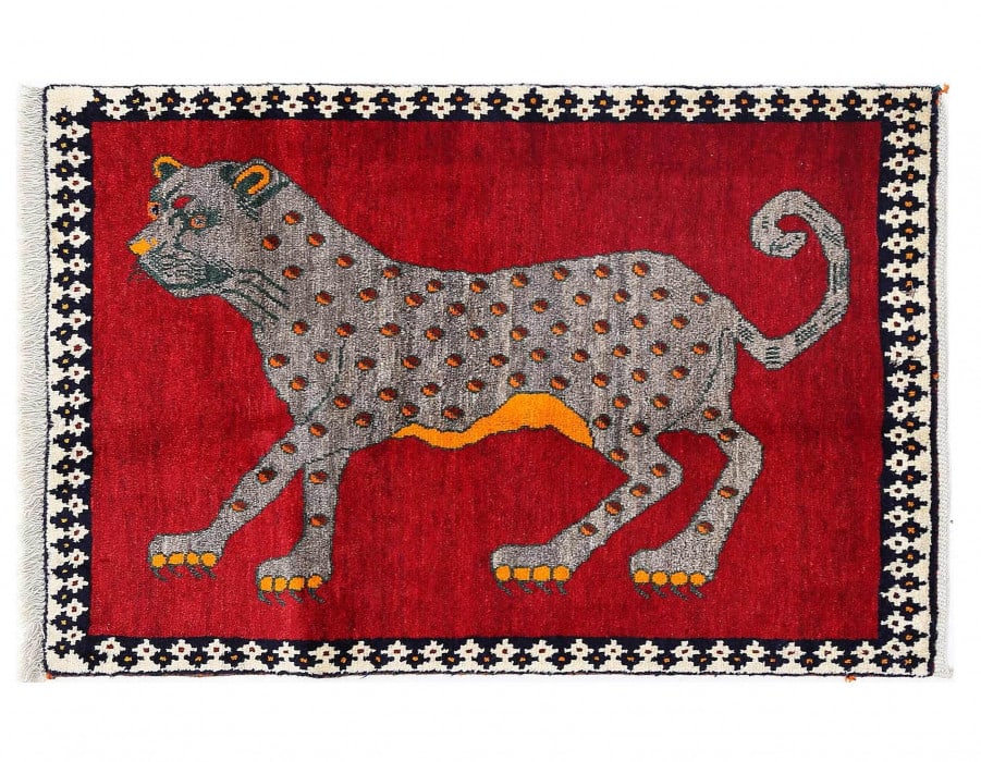 Red color Hand knotted shiraz rug 2'9'' X 4'3'' (1 of 4)