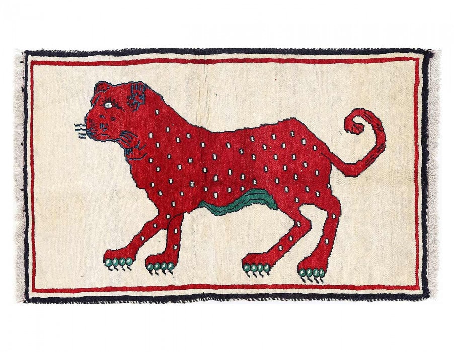 Fine Hand Knotted Cheetah Design Persian Shiraz Rug 2'9'' X 4'9'' (1 of 3)