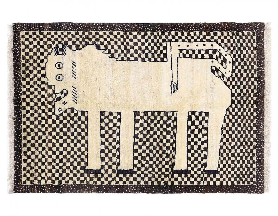 Handmade Persian Gabbeh Pictorial Lion Accent 3'3"X 5' (1 of 3)