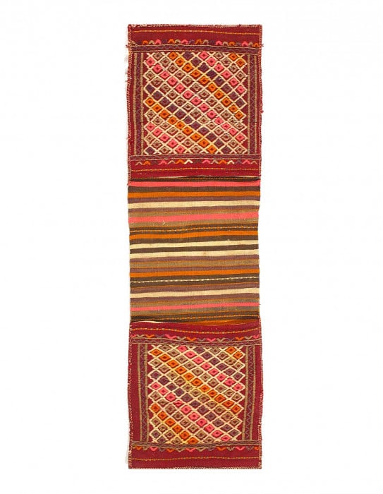 Semi-Antique Persian Shiraz Saddle Bag 1'4"X 4'6' (1 of 3)