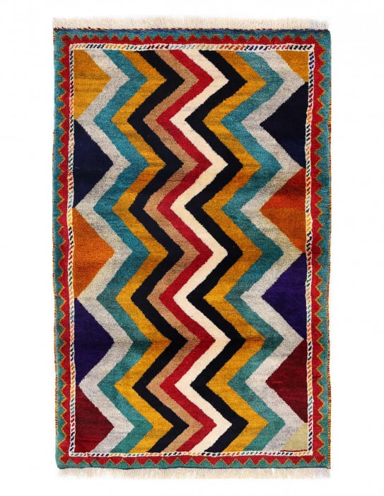 Fine Hand knotted Persian Vintage Shiraz rug 3'X 4'7" (1 of 3)