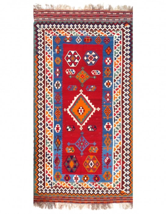 Antique Persian Shiraz Kilim Rug - 4'6" x 9'6" (1 of 4)