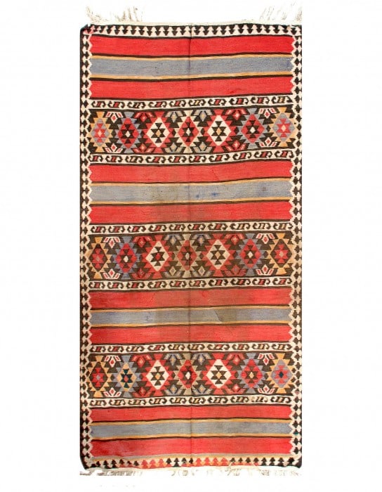 Rust Persian Hand Knotted fine Shiraz Kilim 4'9'' X 9'11'' (1 of 3)