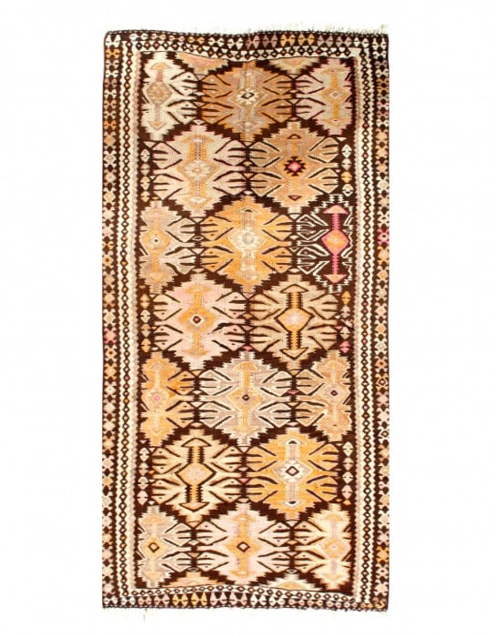 Antique Persian Shiraz Kilim Rug - 3'10" x 7'11" (1 of 4)