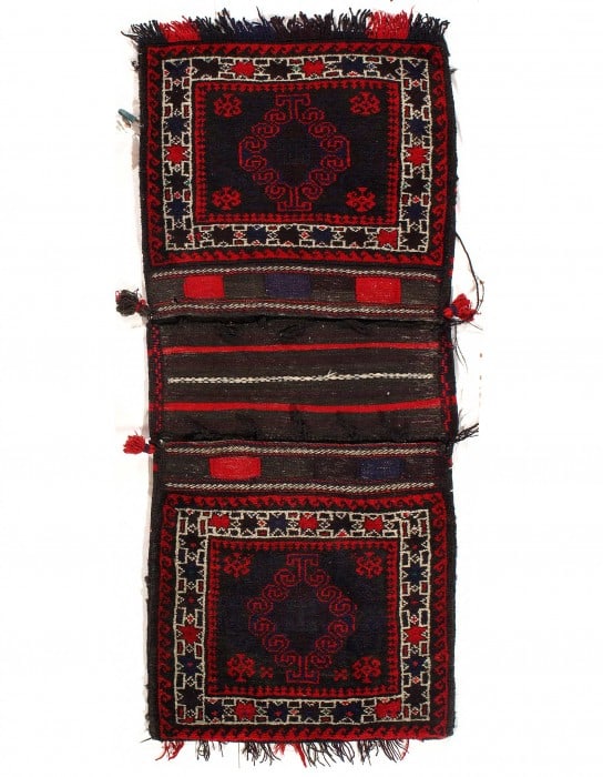 Vintage Persian Hand Knotted Shiraz saddle bag 2' X 4'11'' (1 of 3)