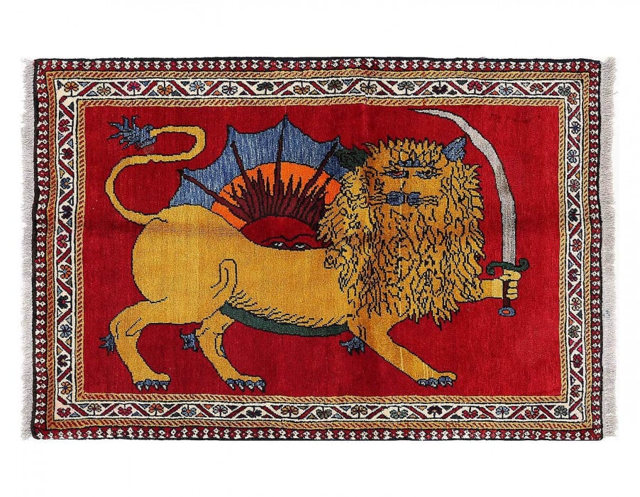 Animal Pictorial Shiraz Persian Area Rug 3'2'' X 4'11'': Animal Pictorial Shiraz Persian Area Rug 3'2'' X 4'11'' - New, Shiraz, Hand-Knotted, Lamb's Wool, 300 -D13891- 862.This item is part of our fine auction collection which includes many fine home access