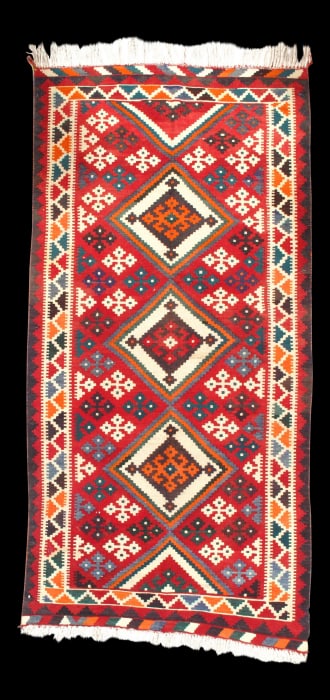 Vintage Red Persian Hand Knotted SHiraz kilim 4'8'' X 9'5'' (1 of 4)