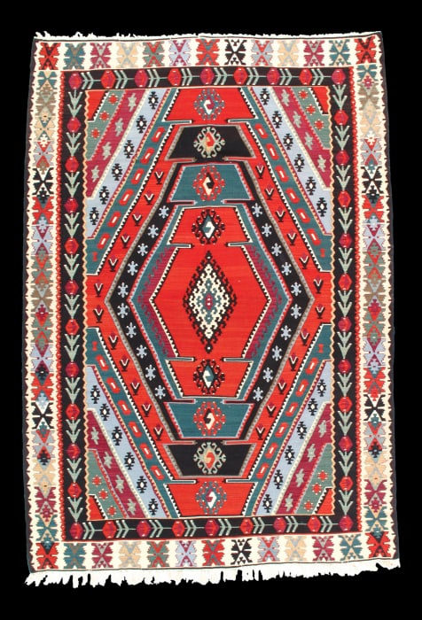 Vintage Red Persian Hand Knotted SHiraz kilim 6'8'' X 9'8'' (1 of 4)