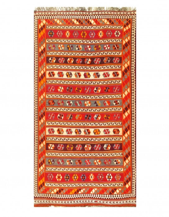 Multi color Fine Hand Knotted Kilim Rug 5'6'' X 10'7'' (1 of 3)