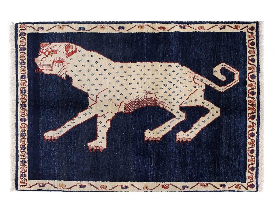 Animal Pictorial Cheetah Hand Knotted Rug 3'3"X 4'11" (1 of 3)