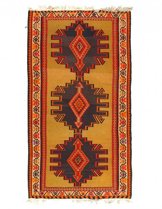 Rust Vintage Persian Reversible Kilim Flat Weave 5'6"X 10'1" (1 of 3)