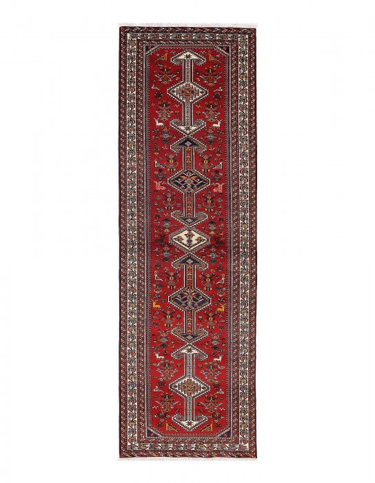 Hand knotted Persian shiraz runner 3'6"x12'6" (1 of 3)