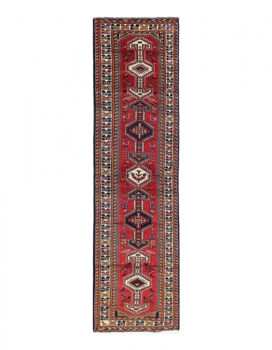 Hand knotted Persian shiraz runner 3'2"x13'1" (1 of 3)