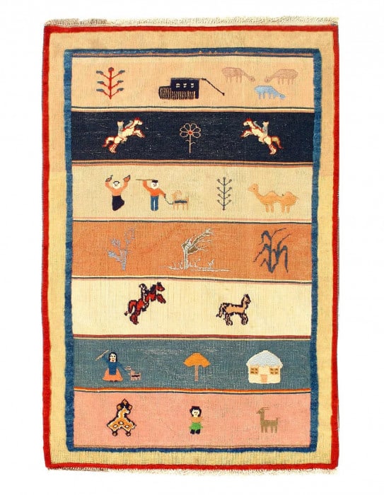 Fine Hand knotted Flat weave shiraz rug 3'6'' X 5'4'' (1 of 3)