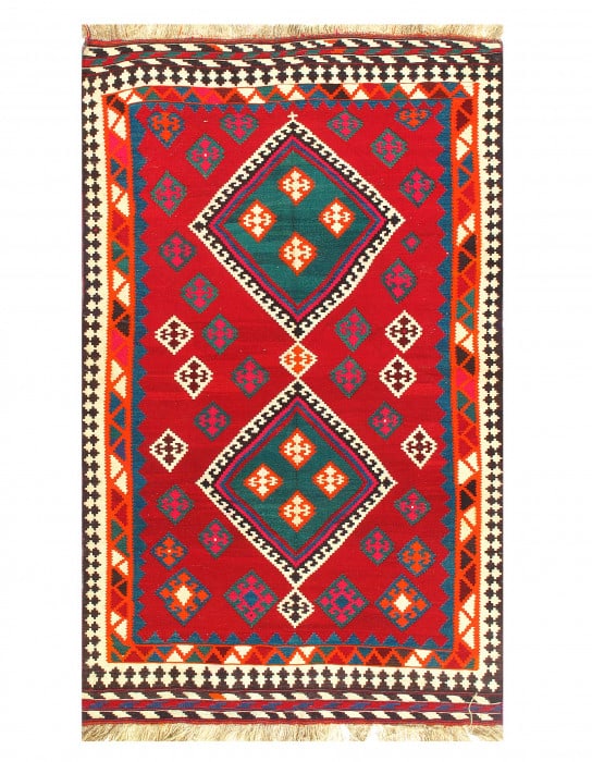 Vintage Persian Shiraz Kilim Rug 5'2"X 8'3' (1 of 3)