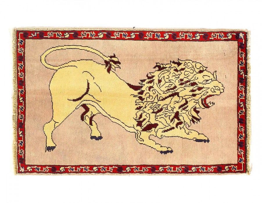 Animal Pictorial lion Hand Knotted 2'X 3'1" (1 of 3)