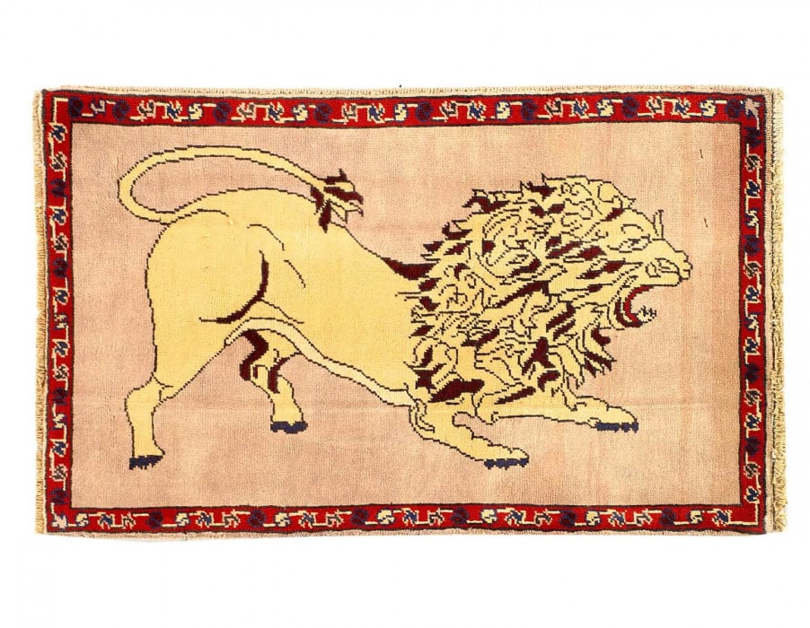 Animal Persian Pictorial lion Hand Knotted 2'X 3'1 (1 of 3)