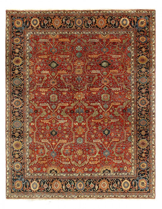 Rust Fine Hand Knotted Persian serapi Design Rug 8'X 10' (1 of 4)