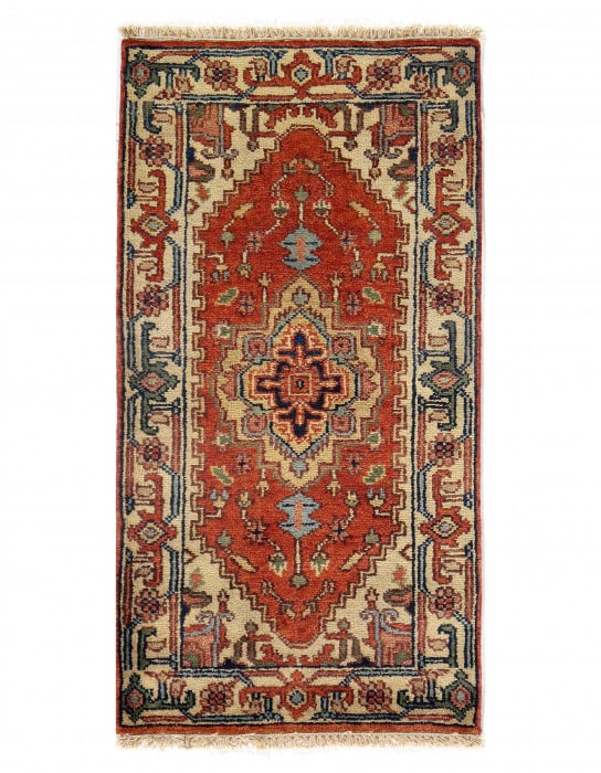 Fine Hand Knotted Persian serapi design 2'1"x 4'1" (1 of 2)
