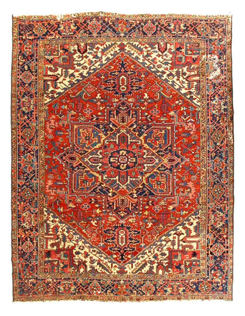 Persian Antique Serapi 8'8'' X 11'4'' (1 of 3)
