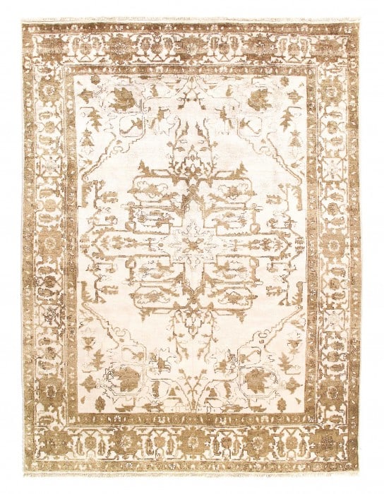 Ivory Fine Hand Knotted Serapi design 8'7'' X 11'11'' (1 of 8)