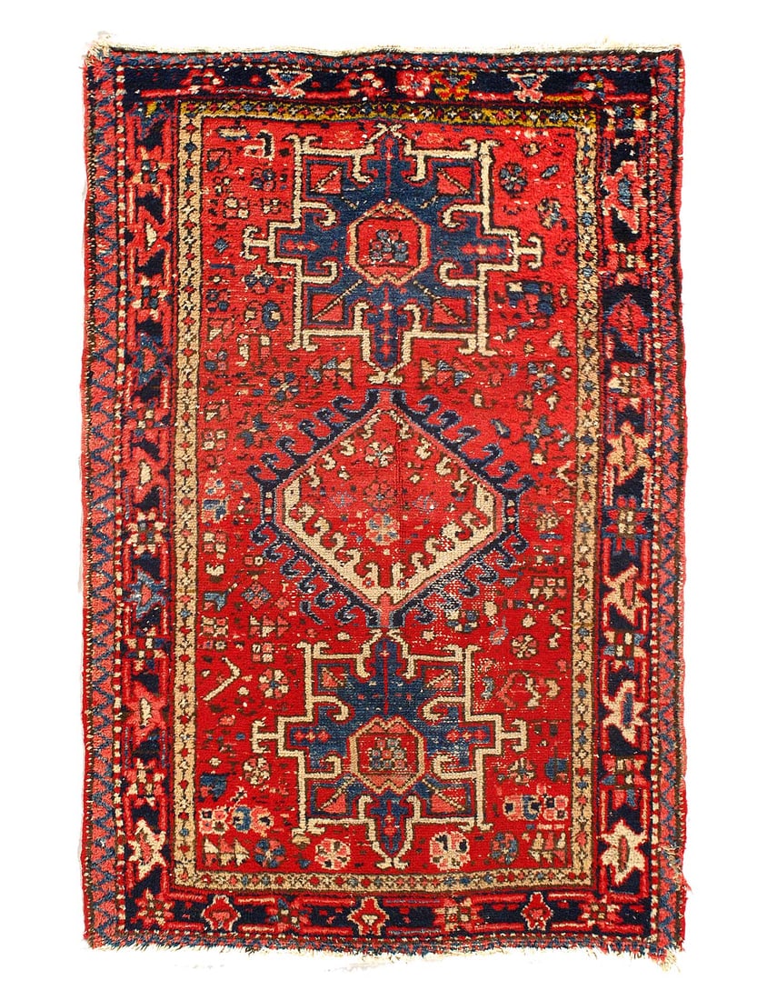 Antique Persian Heriz Karajeh Rug 3'X 4'4" (1 of 3)