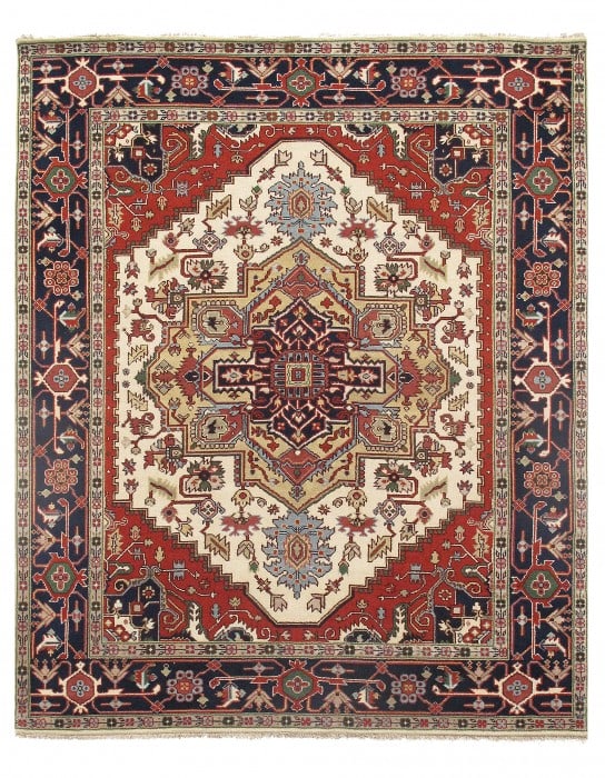 Ivory Persian Serapi design 8' X 10' (1 of 3)